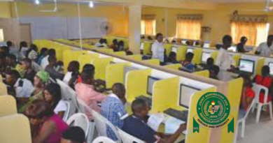 Nigerian students in a CBT examination hall following the announcement of the JAMB 2026 cut-off mark and new admission guidelines.